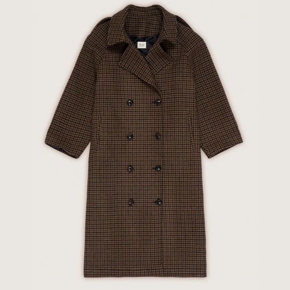 THE NEW SOCIETY Noelle Wool Houndstooth Coat - Picture 1 of 10